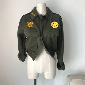 replay bomber jacket green